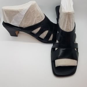 SOLD-Black Leather Cole Haan Sandals Sz 8 1/2 AA